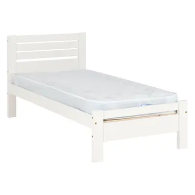 Toledo 3ft 90cm Single Bed Frame in White Pine and MDF Wooden Slatted Base