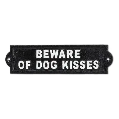 Abbott Collection 27IRONAGE474 Beware of Dog Kisses SignBlk9 inches