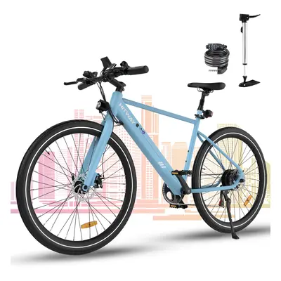 (Blue) HITWAY Electric Bike, Commute E-bike Electric Bicycle with 36V 12Ah Removable Battery, Al