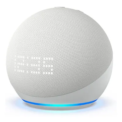 Echo Dot with clock (5th generation, release) | Glacier White