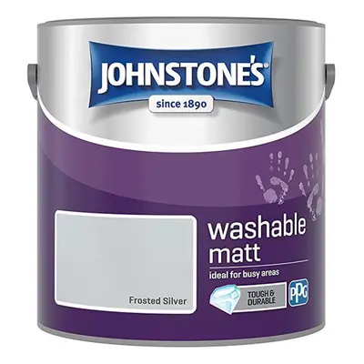 Johnstones Washable Matt Wall Emulsion Paint 2.5l Frosted Silver