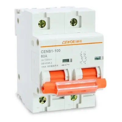 (63A) Circuit Breaker MCB Breakers with Short-circuit and Overload Protection,2P DC1000V 63A 80A