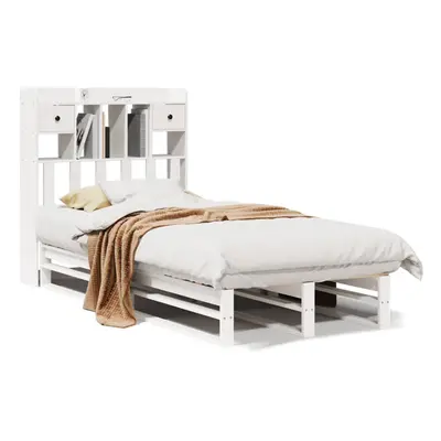 (white, x cm) vidaXL Bookcase Bed without Mattress Bed Solid Wood Pine