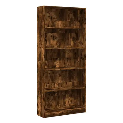 (smoked oak, x x cm) vidaXL Book Cabinet Display Rack Bookshelf Storage Shelf Rack Engineered Wo