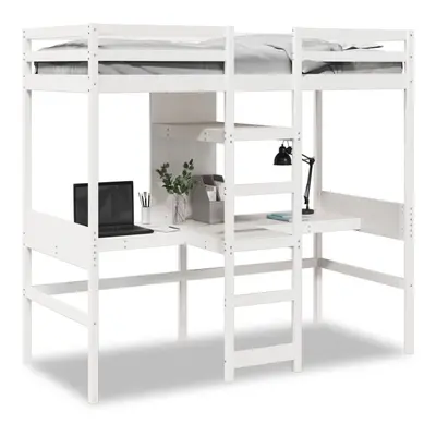 (white, x cm) vidaXL Loft Bed Frame without Mattress Children's Bunk Bed Solid Wood Pine