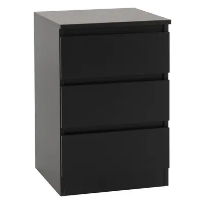 (Black) Malvern Drawers Bedside in Black/Grey/White/Oak