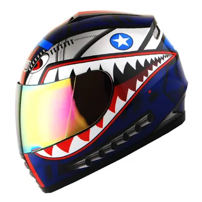 WOW Motorcycle Full Face Helmet Street Bike BMX MX Youth Kids Shark Bl