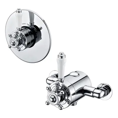 Albert Bathroom Traditional Cross Handle Thermostatic Exposed/Concealed Shower Valve