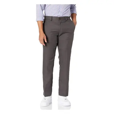 Men's Slim-Fit Flat-Front Dress Pant, Dark Grey, 32W x 29L