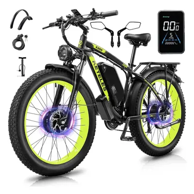 Keteles K800 Dual Motor Electric Bicycle 2000W 23AH 26''*4 Tire Green