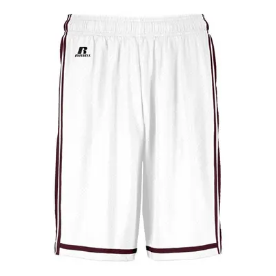 Russell 4B2VTM.WHM.XL Adult Legacy Basketball Shorts, White & Maroon - Extra Large