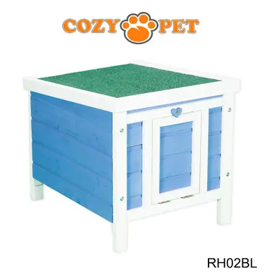 Rabbit Hutch Hide Blue Cozy Pet Guinea Pig Hutches Hedgehog Run Tortoise RH02BL