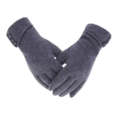 (Grey) Women Unisex Warm Touch Screen Fleece Gloves No-Slip Cycling Outdoor Windproof Ski Gloves