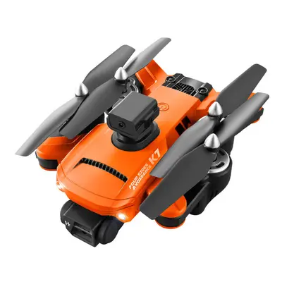 (Orange, One Battery) 2.4GHz WIFI FPV with 4K ESC Dual Camera Obstacle Avoidance Optical Flow Po