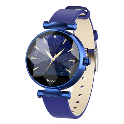 (Blue) Female Menstrual Period Record Blood Pressure Leather Strap Fashion Smart Watch Whatsapp 