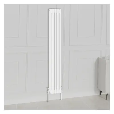 (1800x290mm-3 Column, White) NRG Traditional Radiator Horizontal Vertical Cast Iron Style Double