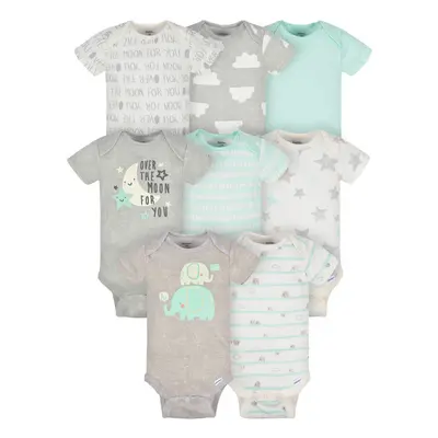 Gerber Baby 8-Pack Short Sleeve Onesies Bodysuits Elephants Mont