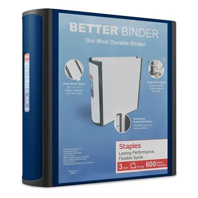 Staples Better 3-Inch D 3-Ring View Binder Blue (15127-Cc)