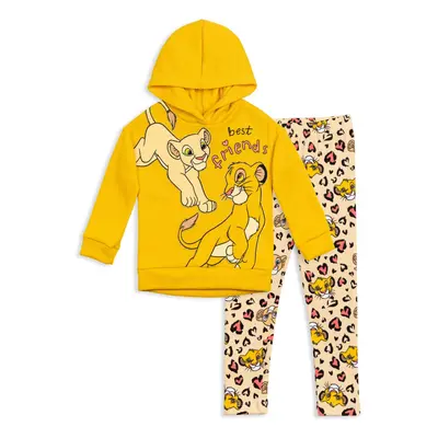 Disney Lion King Simba Nala Little Girls Pullover Fleece Hoodie and Le