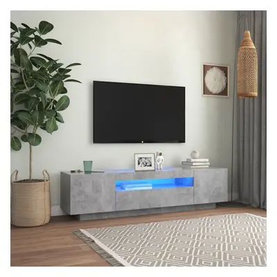 vidaXL TV Cabinet with LED Lights Concrete Grey Hifi Cabinet TV Unit Stand