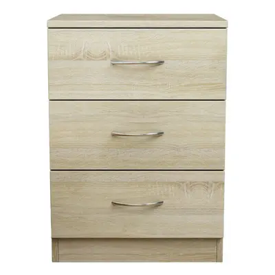 (3 Drawer-With Metal Handles, Oak) NRG Chest of Drawers With Metal Handles Bedroom Furniture Sto