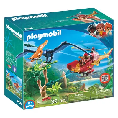 Playmobil Helicopter with Pterosaur Toy Set