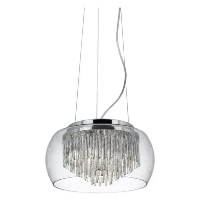 Modern Clear Glass Pendant With Aluminium Spiral Tubes