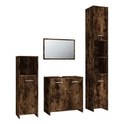 (smoked oak) vidaXL Bathroom Furniture Set Piece Engineered Wood Storage Multi Colours