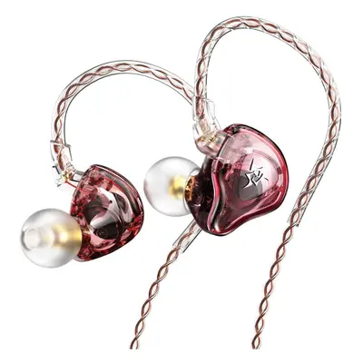 (Pink) Dynamic In-ear Earphone Drive Hi-Fi Bass Metal Monitor Earphones Running Sport Earphone N