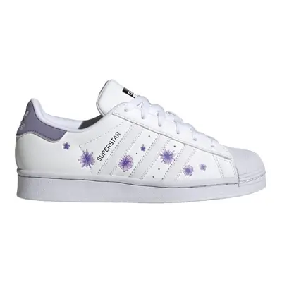 adidas Big Kid Superstar J Sneakers (Future White/Magic Lily/Blink Lil