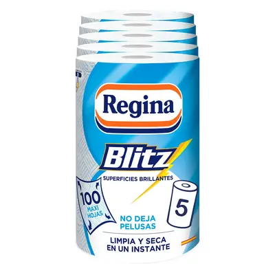 Regina Blitz Kitchen Paper, Rolls, Maxi Sheets, 3-Ply, Ideal for Cleaning Household Surfaces, Li