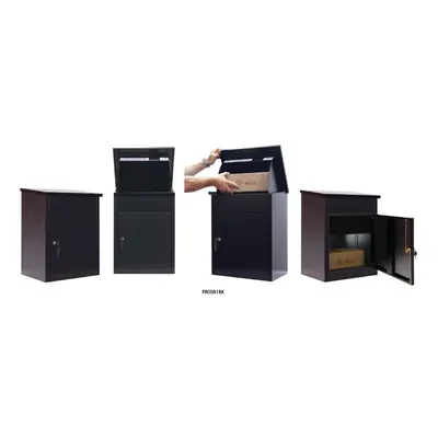 Phoenix Top Loading Parcel Box PB0581BK in Black with Key Lock