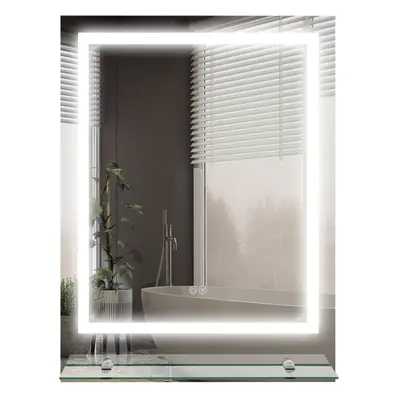 kleankin Dimmable Bathroom Mirror with LED Lights, Colours, Defogging Film