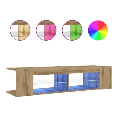 (artisan oak) vidaXL TV Cabinet with LED Lights Bedroom Console HiFi Cabinet Multi Colors