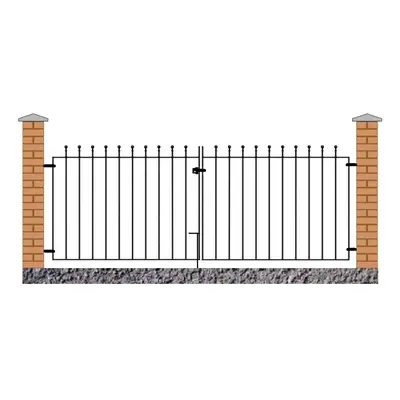 (2743mm (9ft) GAP X 915mm High) Manor Ball Top Flat Driveway Garden Gates metal