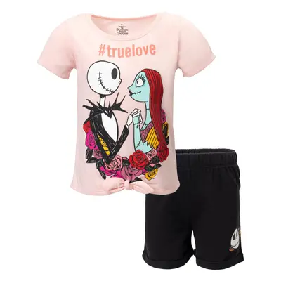 Disney Nightmare Before Christmas Toddler Girls Knotted Graphic T-Shir