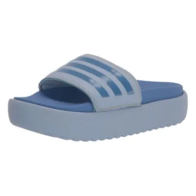 adidas Women's Adilette Platform Slide Sandal Blue Dawn/Blue Fusion