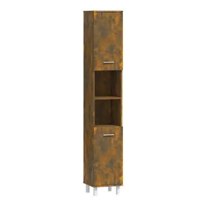 (smoked oak) vidaXL Bathroom Cabinet Washroom Cupboard Storage Shelf Rack Engineered Wood