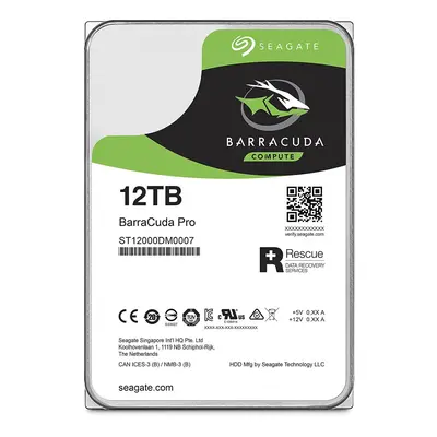 Seagate BarraCuda Pro Performance Internal Hard Drive SATA HDD 12TB 6GB/s 256MB Cache 3.5-Inch (