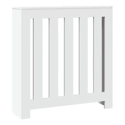 vidaXL Radiator Cover Heater Cover Slats Radiator Shelf White Engineered Wood