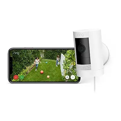 Ring Outdoor Camera Plug-In (Stick Up Cam) | HD outdoor Security Camera with 1080p video, Two-Wa