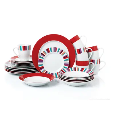 24pc Mix and Match Stripe Dinner Set