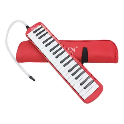 (Red) 37-Key Melodica Harmonica Electronic Keyboard Mouth Organ With Handbag