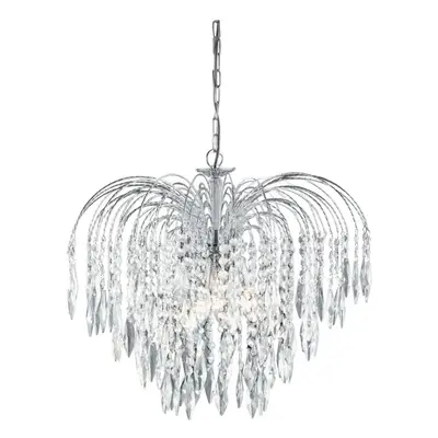 Shower Crystal Chandelier Light Cut Chrome Frame