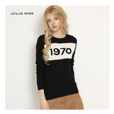 Women letter pullover Long Sleeve Sweater star Letter Knitting Tops