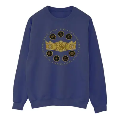 (4XL, Navy Blue) Game Of Thrones: House Of The Dragon Mens Gods Kings Fire And Blood Sweatshirt