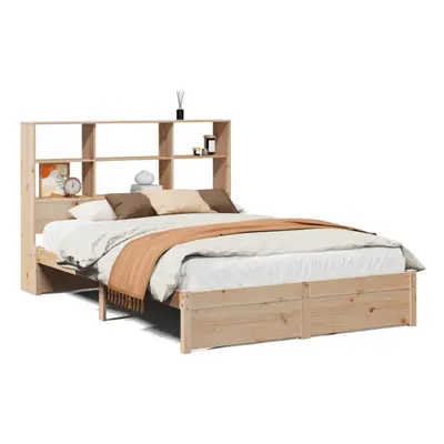 (natural, x cm) vidaXL Bookcase Bed without Mattress Home Bed Frame Bed Base Solid Wood Pine