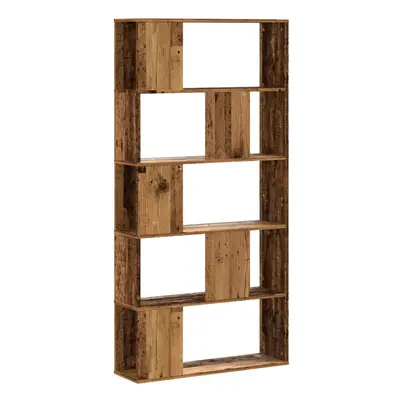 (old wood, 80.5 x 23.5 x 162.5 cm) vidaXL Bookcase 5-Tier Bookshelf Storage Book Shelf Book Rack