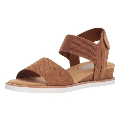 Skechers Women's Bobs Desert Kiss Wedge Sandal Chestnut Wide