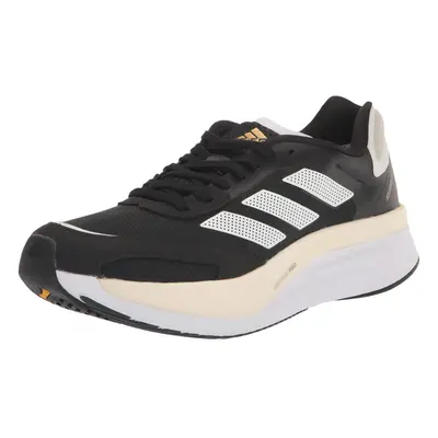 adidas Men's Adizero Boston Sneaker Black/White/Gold Metallic 7.5